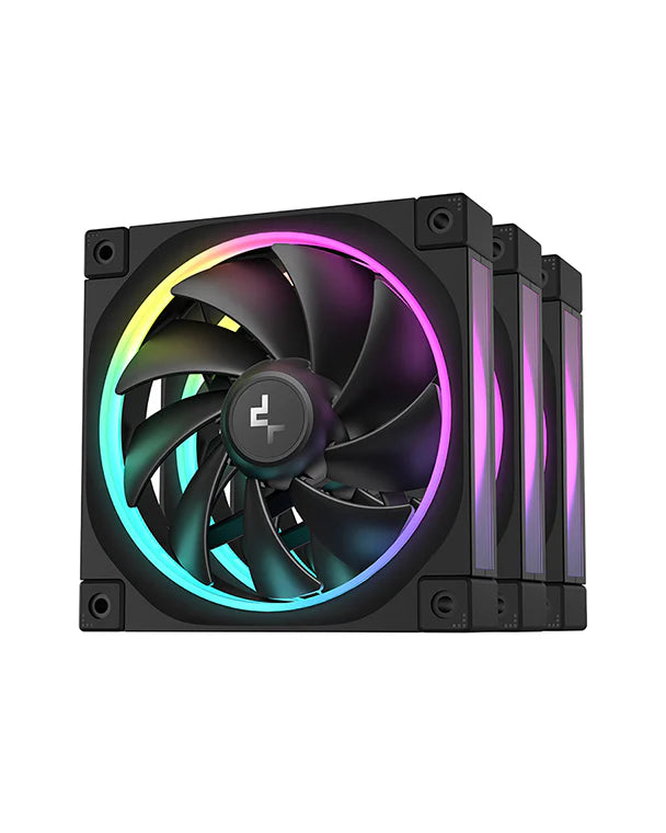 DeepCool FL12 RGB LED 120mm 3 Pack Fans Black