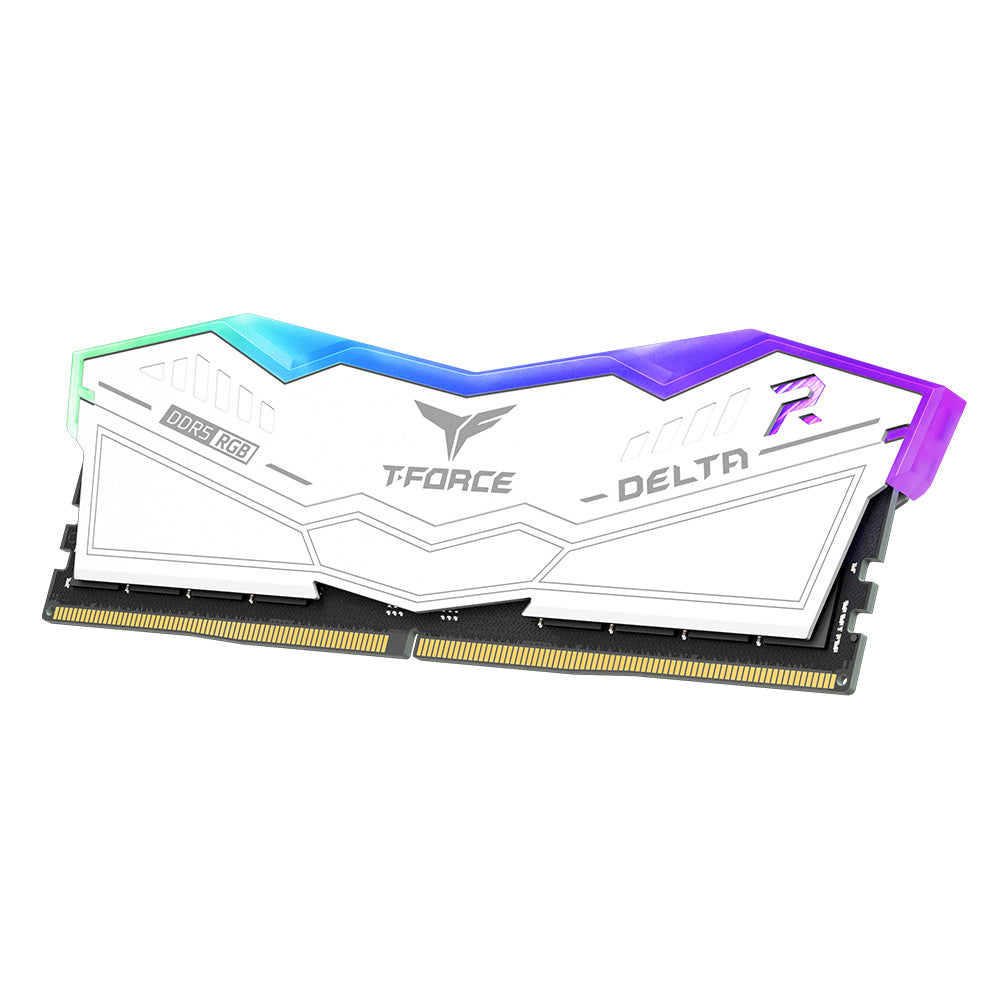 TeamGroup T-Force Delta RGB 32GB (2x16GB) DDR5 6000MHz CL38 RAM - White