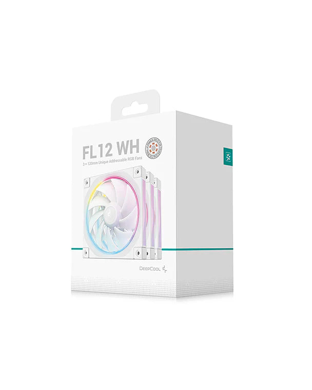 DeepCool FL12 RGB LED 120mm 3 Pack Fans White