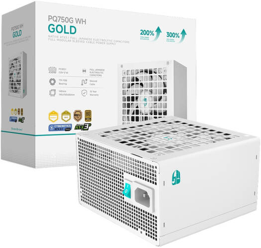DeepCool PQ750G 750W Gold Fully Modular Power Supply White