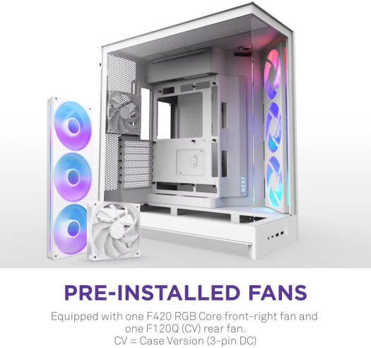 NZXT H9 Flow RGB Dual-Chamber Mid Tower Case White
