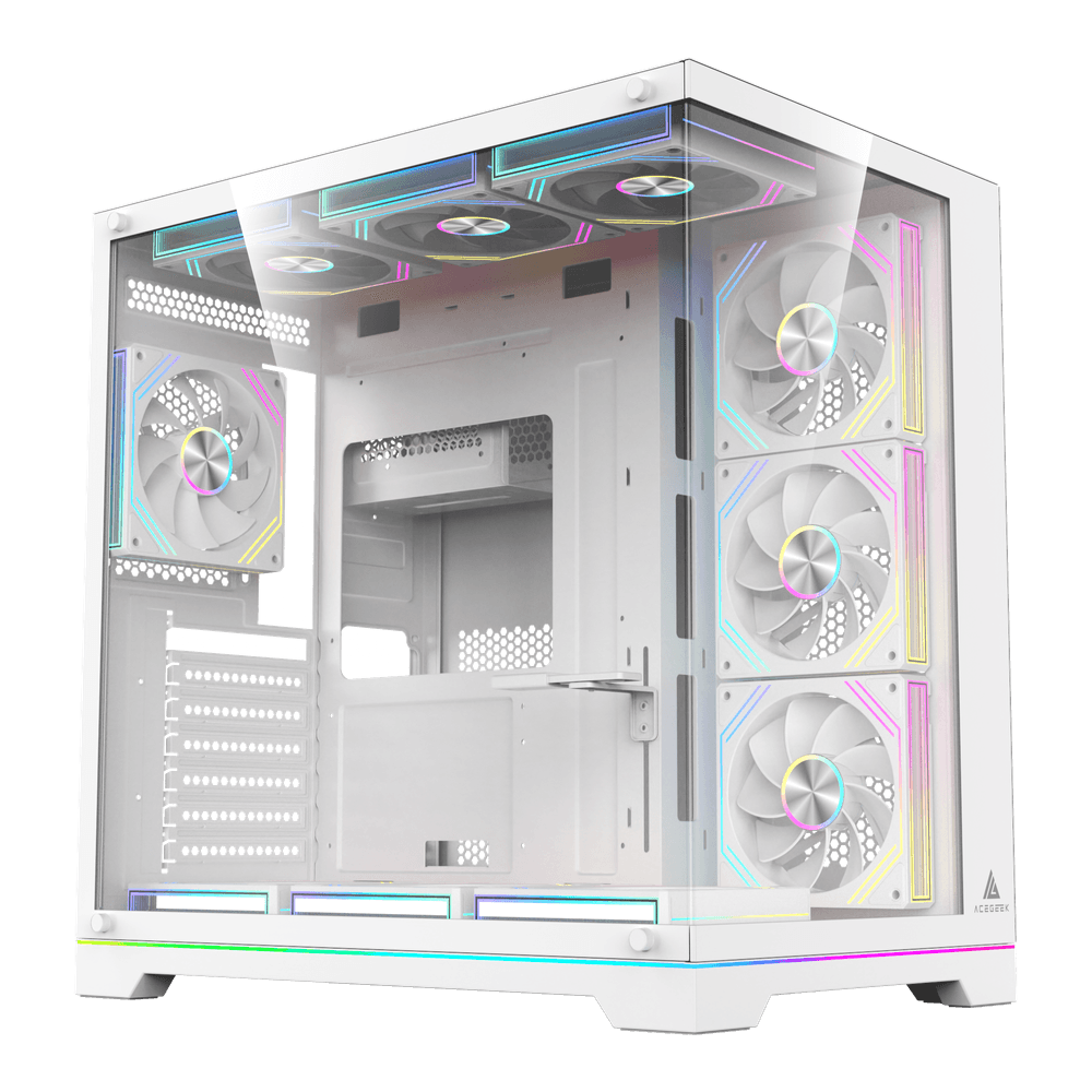 AceGeek MERCURY R425X RGB Mid Tower ATX Case - White