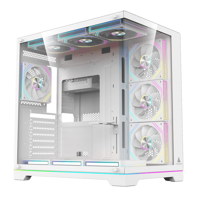 AceGeek MERCURY R425X RGB Mid Tower ATX Case - White
