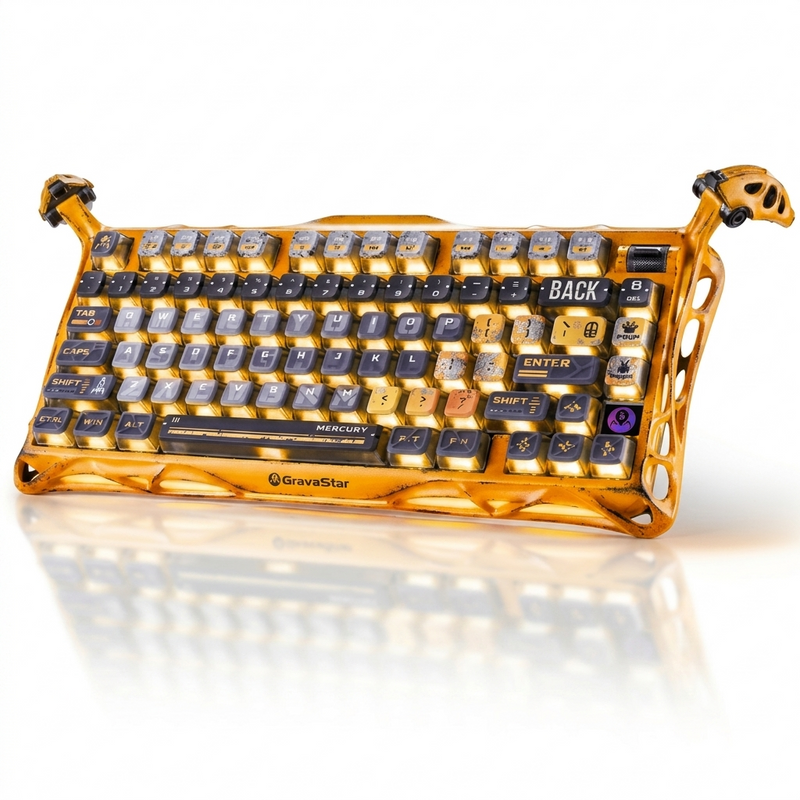 GravaStar Mercury K1 Pro 75% Wireless Mechanical Gaming Keyboard - Battle-Worn Yellow