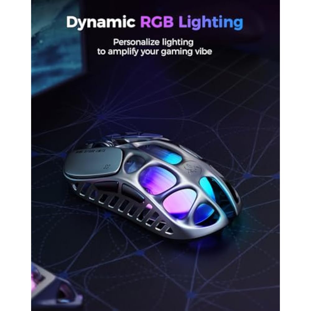 GravaStar Mercury X-Pro Wireless Gaming Mouse + 8K Dongle - Interstellar Silver