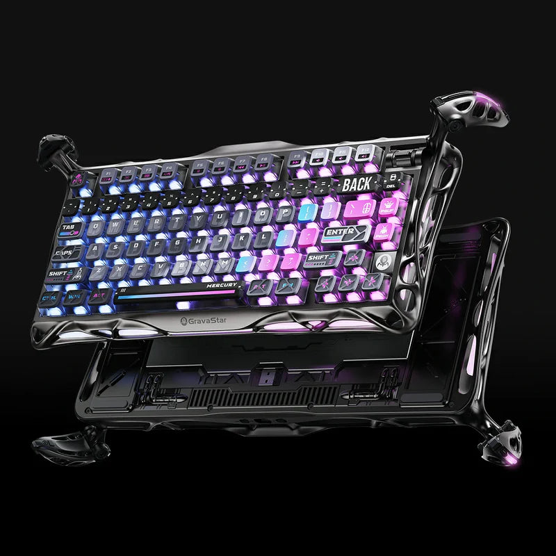 GravaStar Mercury K1 Pro 75% Wireless Cyberpunk Mechanical Gaming Keyboard (Arabic Version)