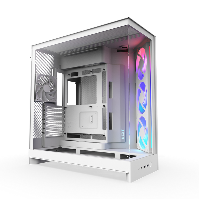 NZXT H9 Flow RGB Dual-Chamber Mid Tower Case White