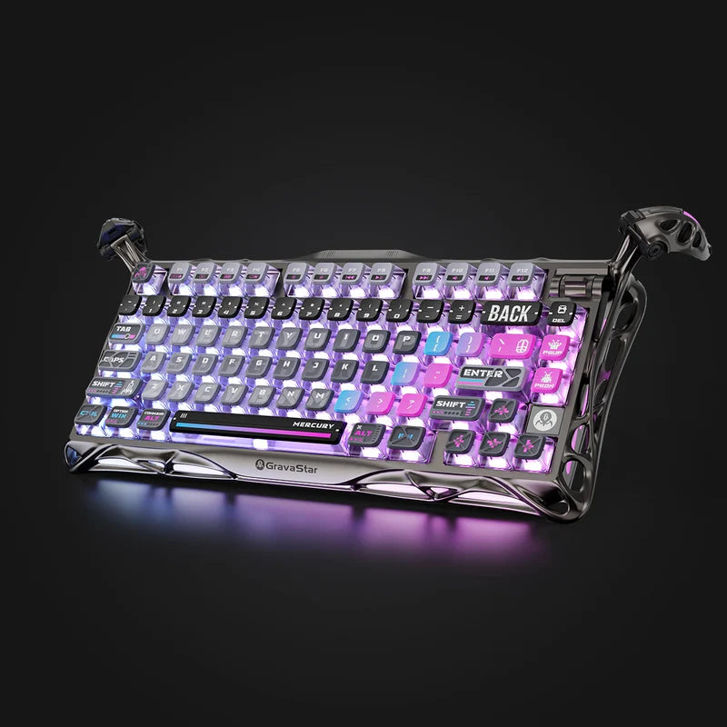 GravaStar Mercury K1 Pro 75% Wireless Cyberpunk Mechanical Gaming Keyboard (Arabic Version)