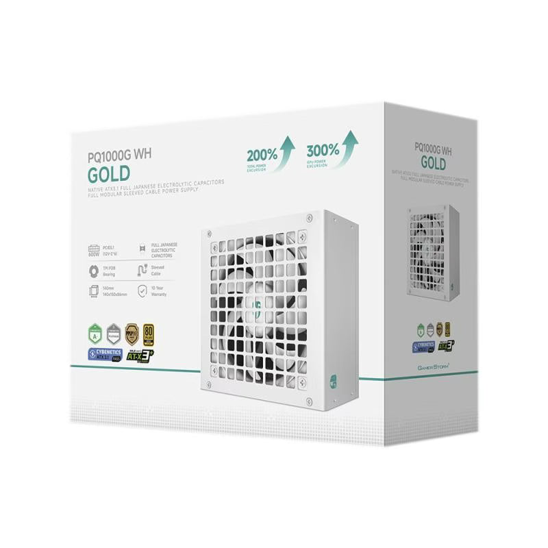 DeepCool PQ1000G 1000W Gold Fully Modular Power Supply White