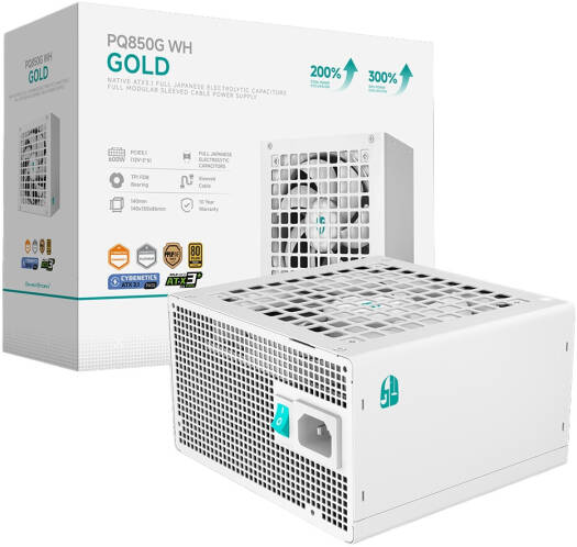 DeepCool PQ850G 850W Gold Fully Modular Power Supply White