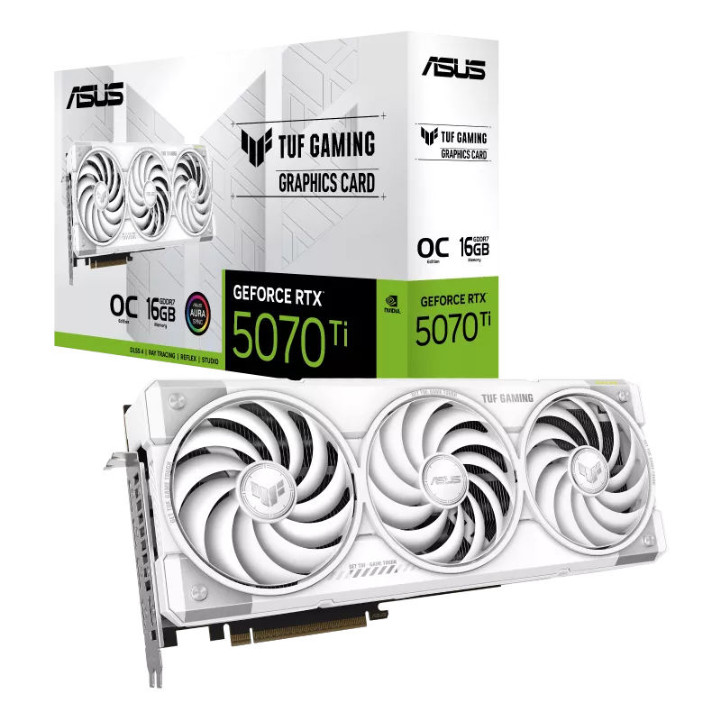 Asus TUF Gaming GeForce RTX 5070 Ti 16GB OC Edition White Graphics Card