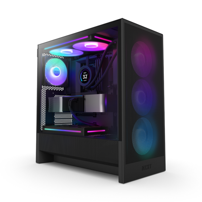 NZXT H5 Flow RGB Compact Mid-Tower ATX Case Black