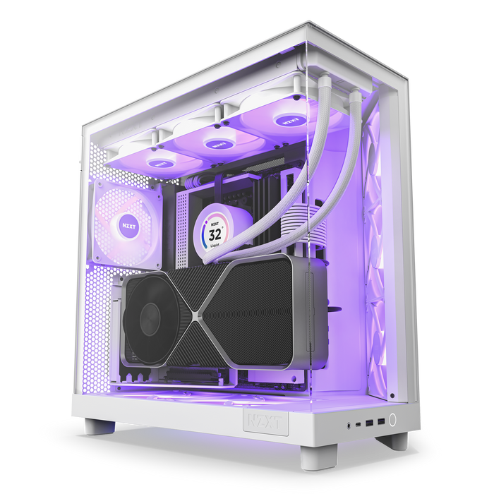 NZXT H6 Flow RGB Compact Dual-chamber ATX Case White