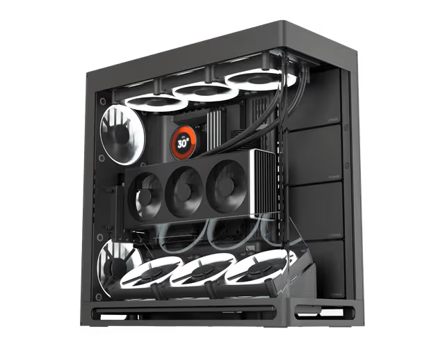 HAVN HS 420 VGPU Dual-Chamber Airflow Mid-Tower ATX Case Black