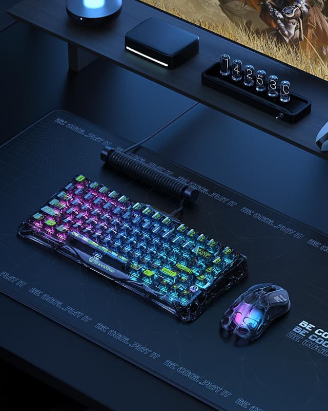 GravaStar Mercury K1 Lite 75% Wireless Mechanical Gaming Keyboard - Transparent Black