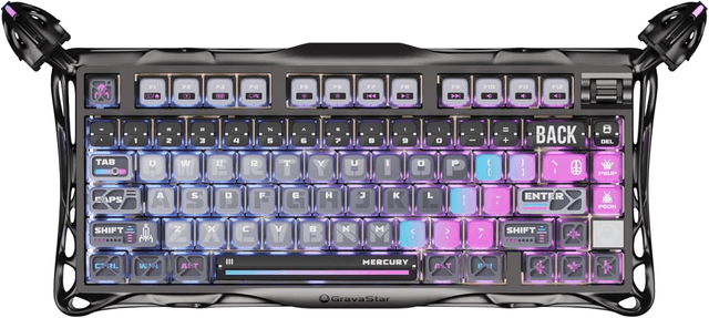 GravaStar Mercury K1 Pro 75% Wireless Mechanical Gaming Keyboard - cyberpunk