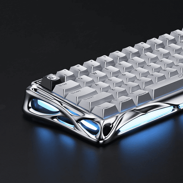 GravaStar Mercury V60Pro 60% Hall Effect Magnetic Switch Gaming Keyboard - Chrome Silver