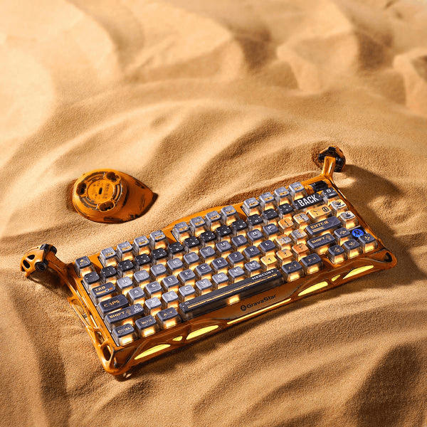 GravaStar Mercury K1 Pro 75% Wireless Mechanical Gaming Keyboard - Battle-Worn Yellow