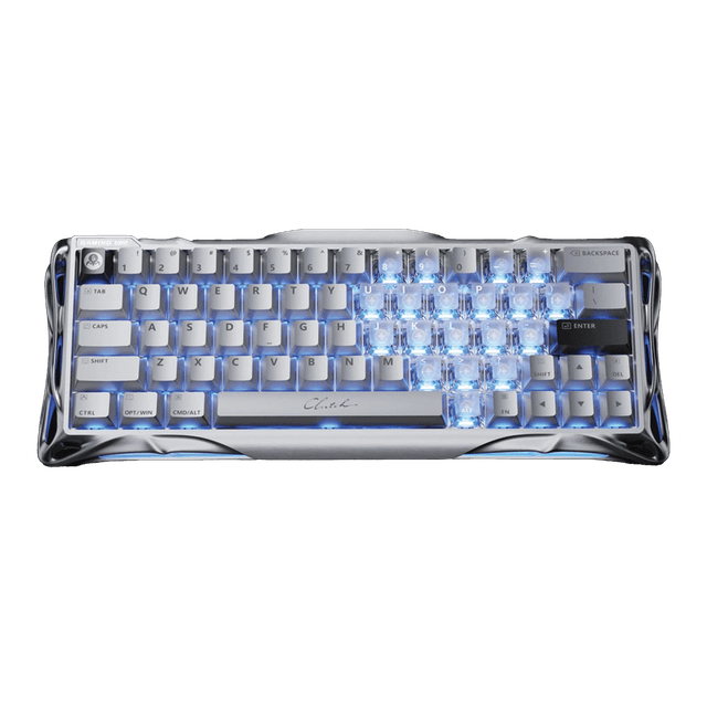 GravaStar Mercury V60Pro 60% Hall Effect Magnetic Switch Gaming Keyboard - Chrome Silver