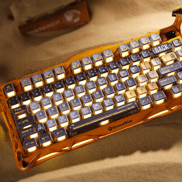 GravaStar Mercury K1 Pro 75% Wireless Mechanical Gaming Keyboard - Battle-Worn Yellow