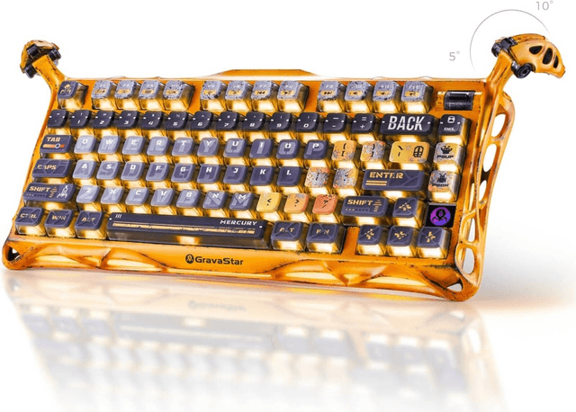 GravaStar Mercury K1 Pro 75% Wireless Mechanical Gaming Keyboard - Battle-Worn Yellow