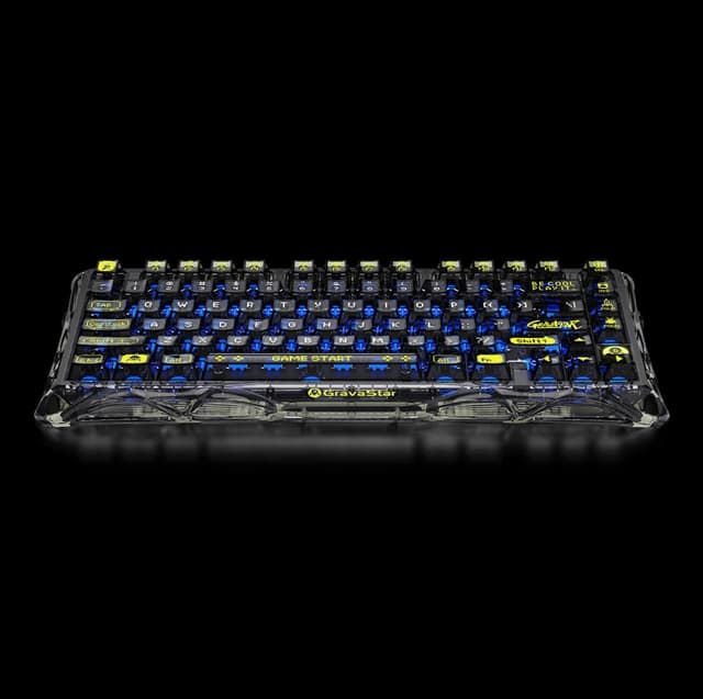GravaStar Mercury K1 Lite 75% Wireless Mechanical Gaming Keyboard - Transparent Black