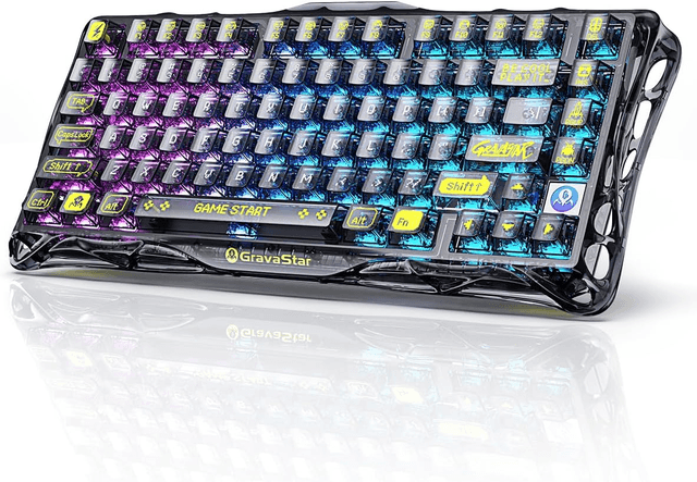 GravaStar Mercury K1 Lite 75% Wireless Mechanical Gaming Keyboard - Transparent Black