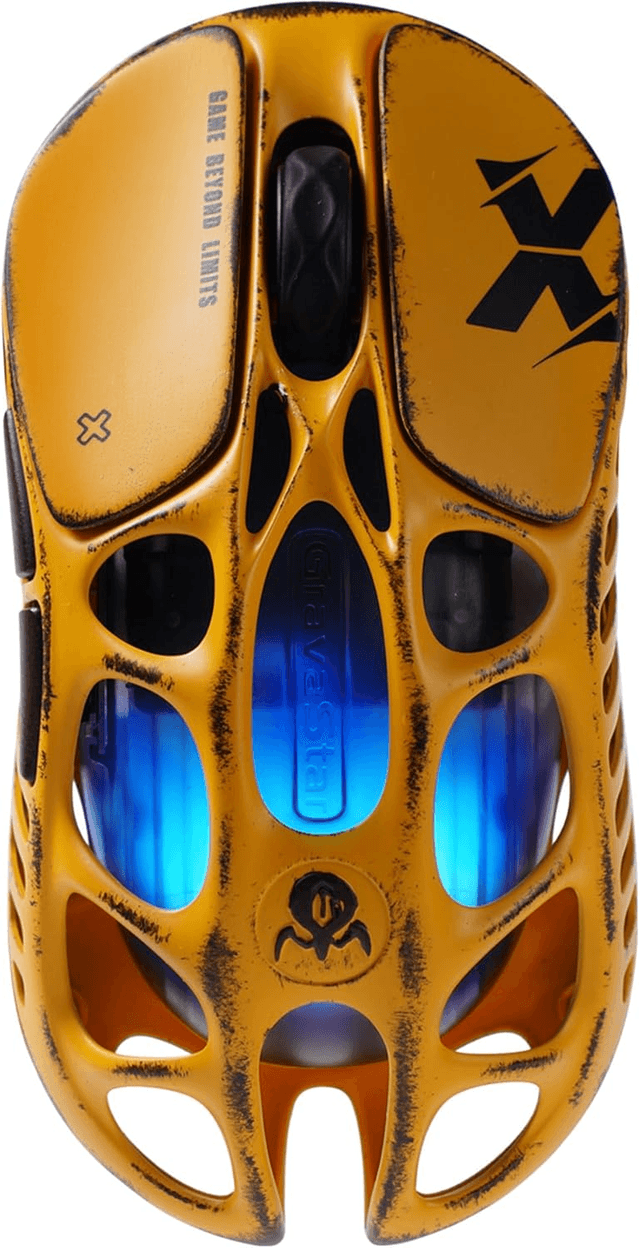 GravaStar Mercury X Wireless Gaming Mouse - Battle-Worn Yellow