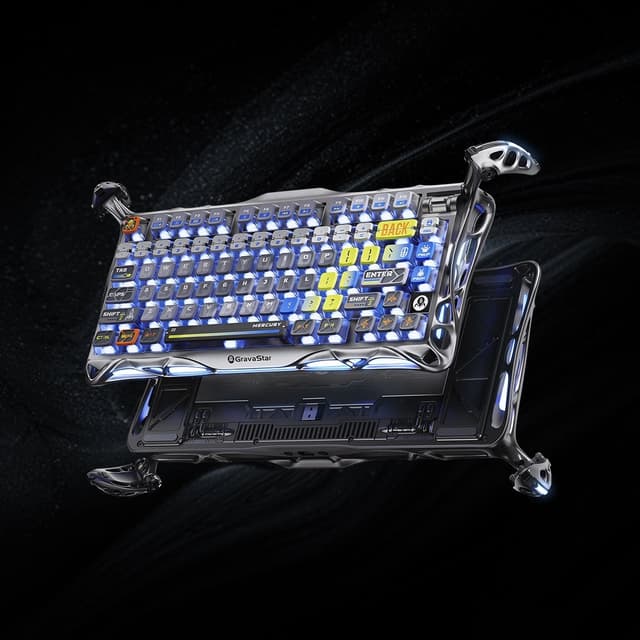 GravaStar Mercury K1 Pro 75% Wireless Mechanical Gaming Keyboard - Interstellar Silver