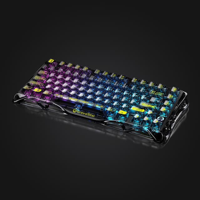 GravaStar Mercury K1 Lite 75% Wireless Mechanical Gaming Keyboard - Transparent Black