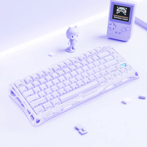 GravaStar Mercury V75 75% Hall Effect Magnetic Switch Gaming Keyboard - Lavender Purple