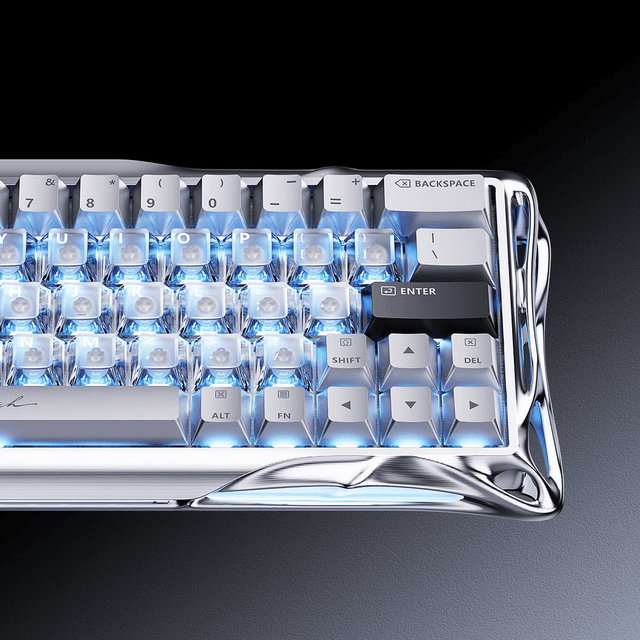 GravaStar Mercury V60Pro 60% Hall Effect Magnetic Switch Gaming Keyboard - Chrome Silver