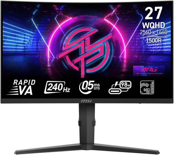 MSI MPG 275CQRXF 27 Inch WQHD VA Display 2560 x 1440 240Hz 5ms Refresh Rate Curved Gaming Monitor