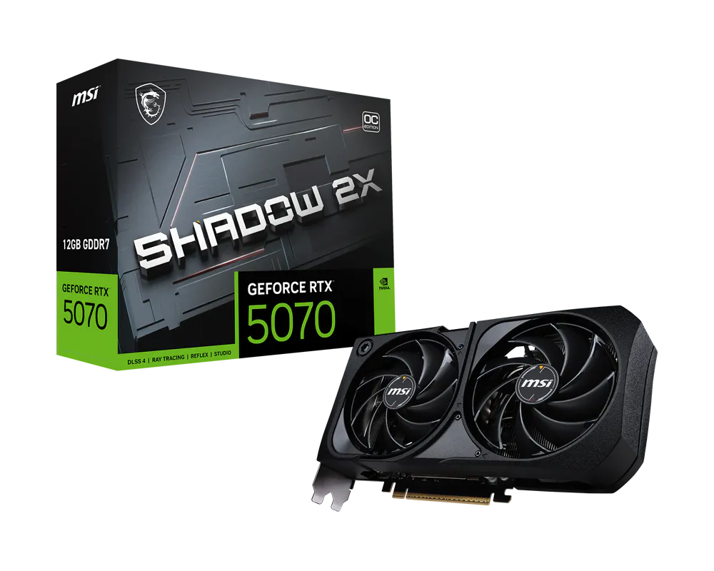 MSI GeForce RTX 5070 SHADOW 2X OC 12GB Graphics Card