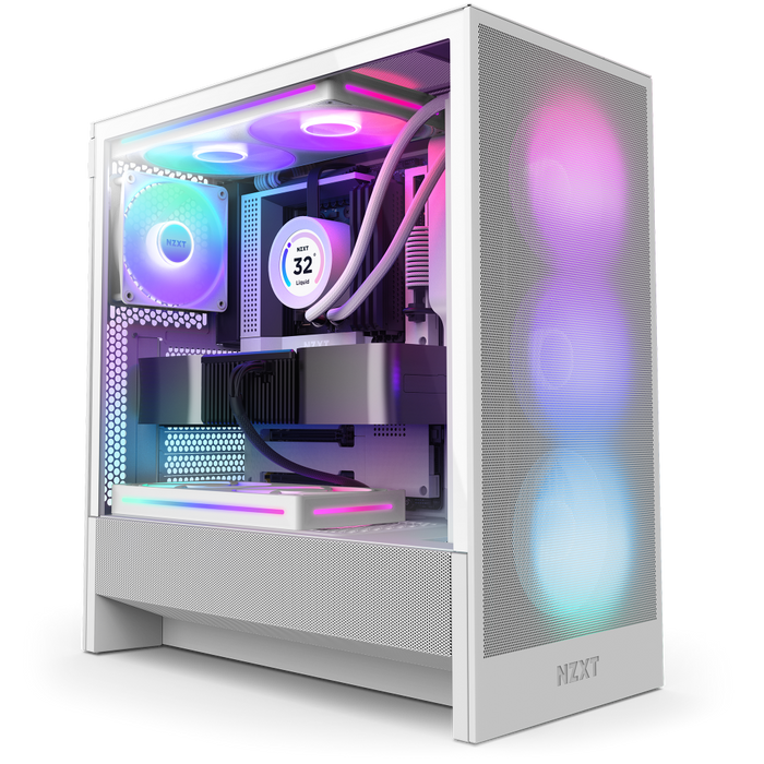 NZXT H5 Flow RGB Compact Mid-Tower ATX Case White