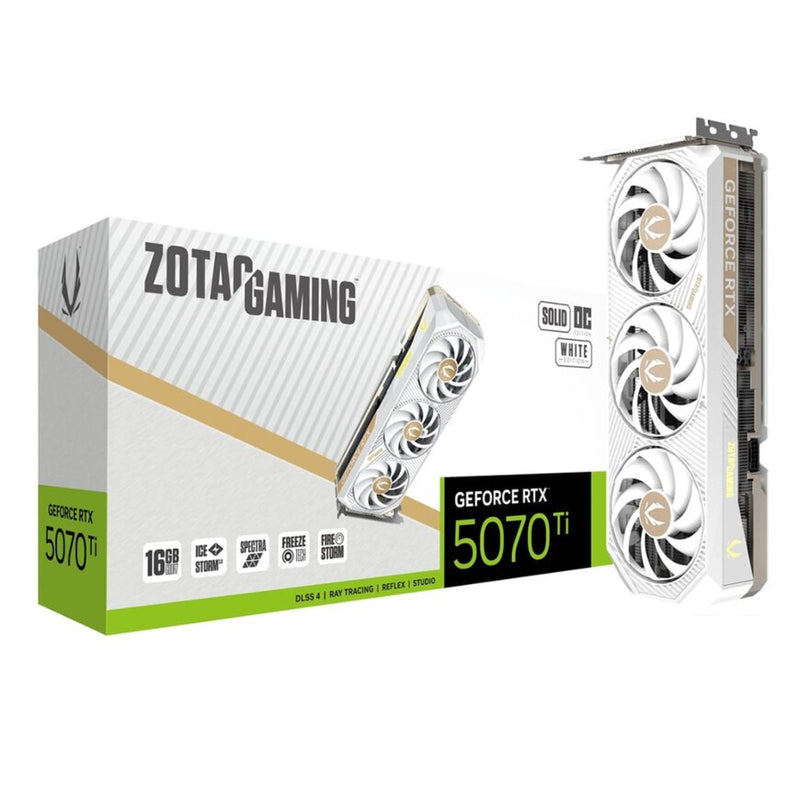 Zotac Gaming GeForce RTX 5070 Ti SOLID CORE OC 16GB Graphics Card - White